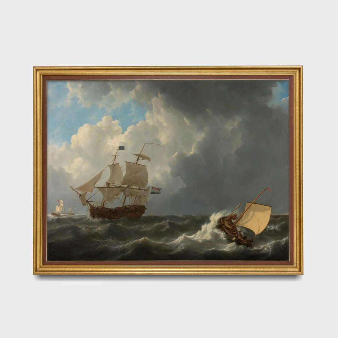 Majestic Tall Ships Battling a Stormy Sea Dramatic Maritime Poster - Image 5