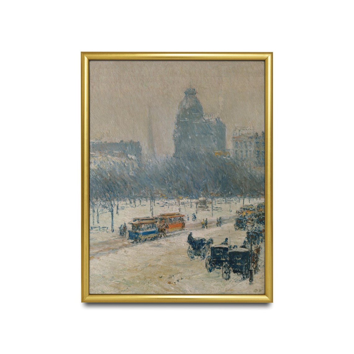 Printed And Shipped Vintage Painting Winter In City Antique Oil Painting Print Christmas Winter Decor Fine Art Physical Prints - Image 2