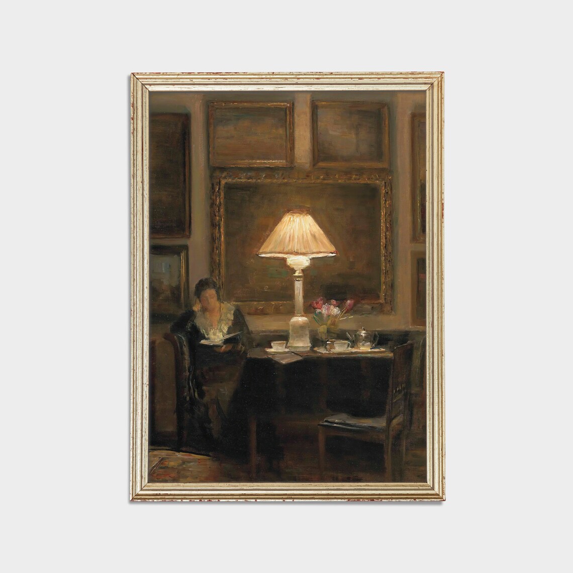 Woman Reading Book Vintage Portrait Art Print - Image 2