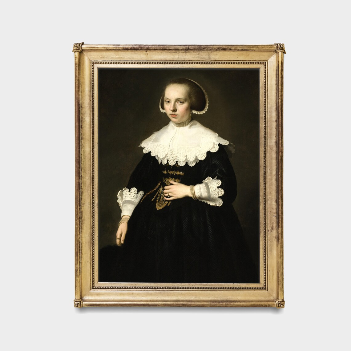 Vintage Young Woman Portrait, Rustic Art Print - Image 2