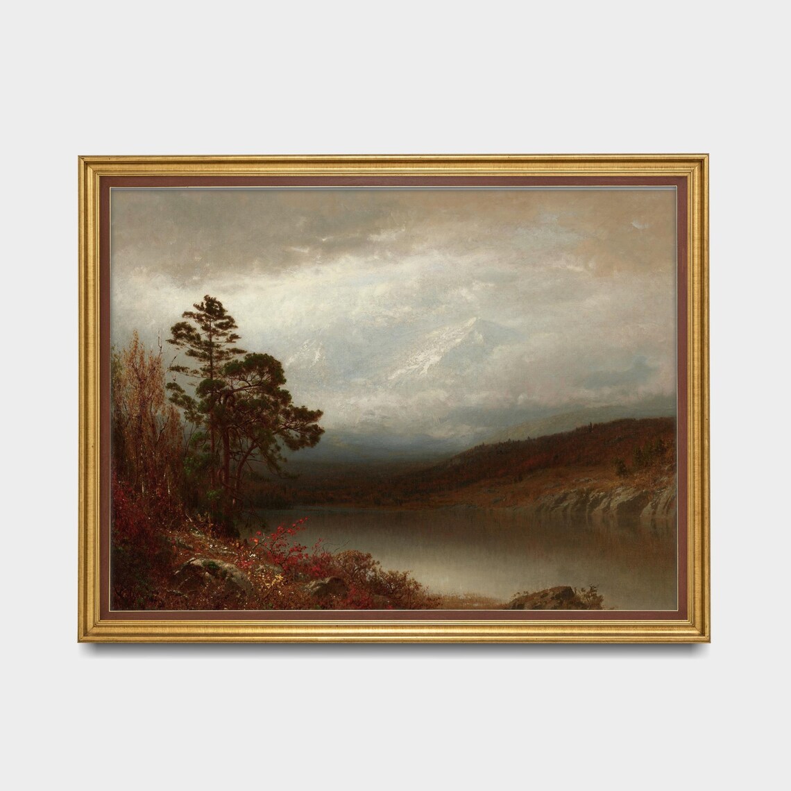 Vintage Autumn Landscape Art Print, Rustic Moody - Image 5