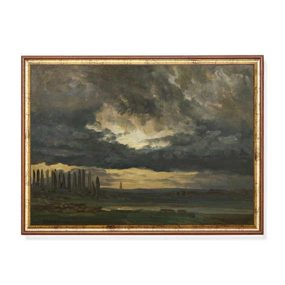 Printed And Shipped Vintage Cloud Painting Antique Cloud Study Sky Fine Print Farmhouse Decor 19th Century Art Mailed Print