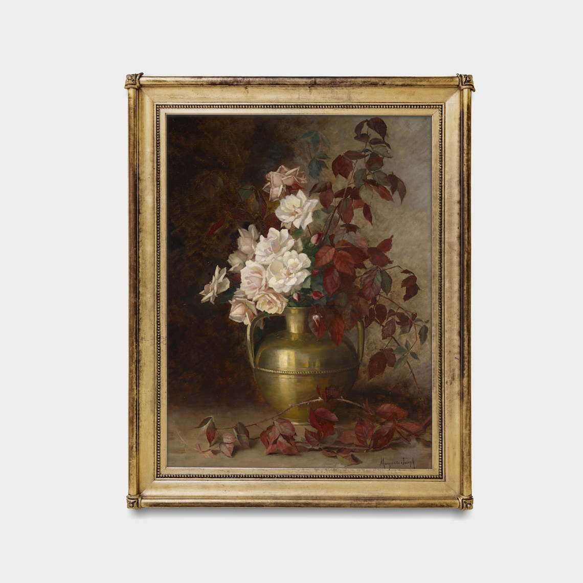 Vintage Still Life With Roses Art Print, Farmhouse Decor - Image 2