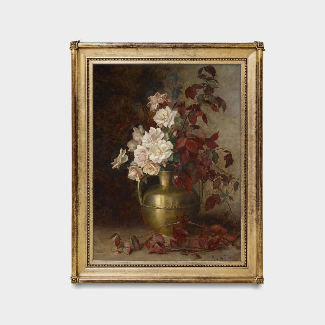 Vintage Still Life With Roses, Farmhouse Art Print - Image 4