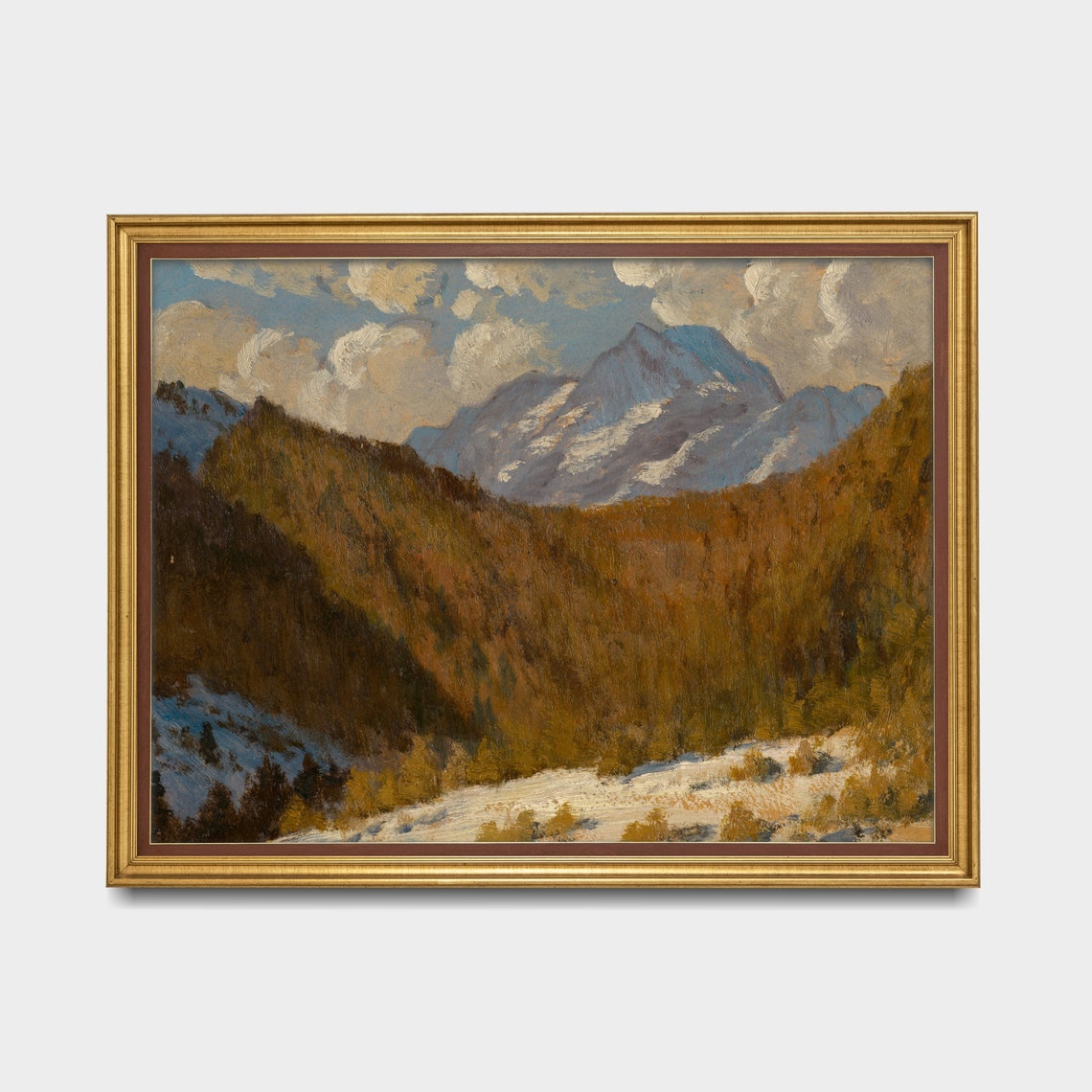 Autumn Mountain Valley With Distant Snow-Capped Peaks Poster - Image 3