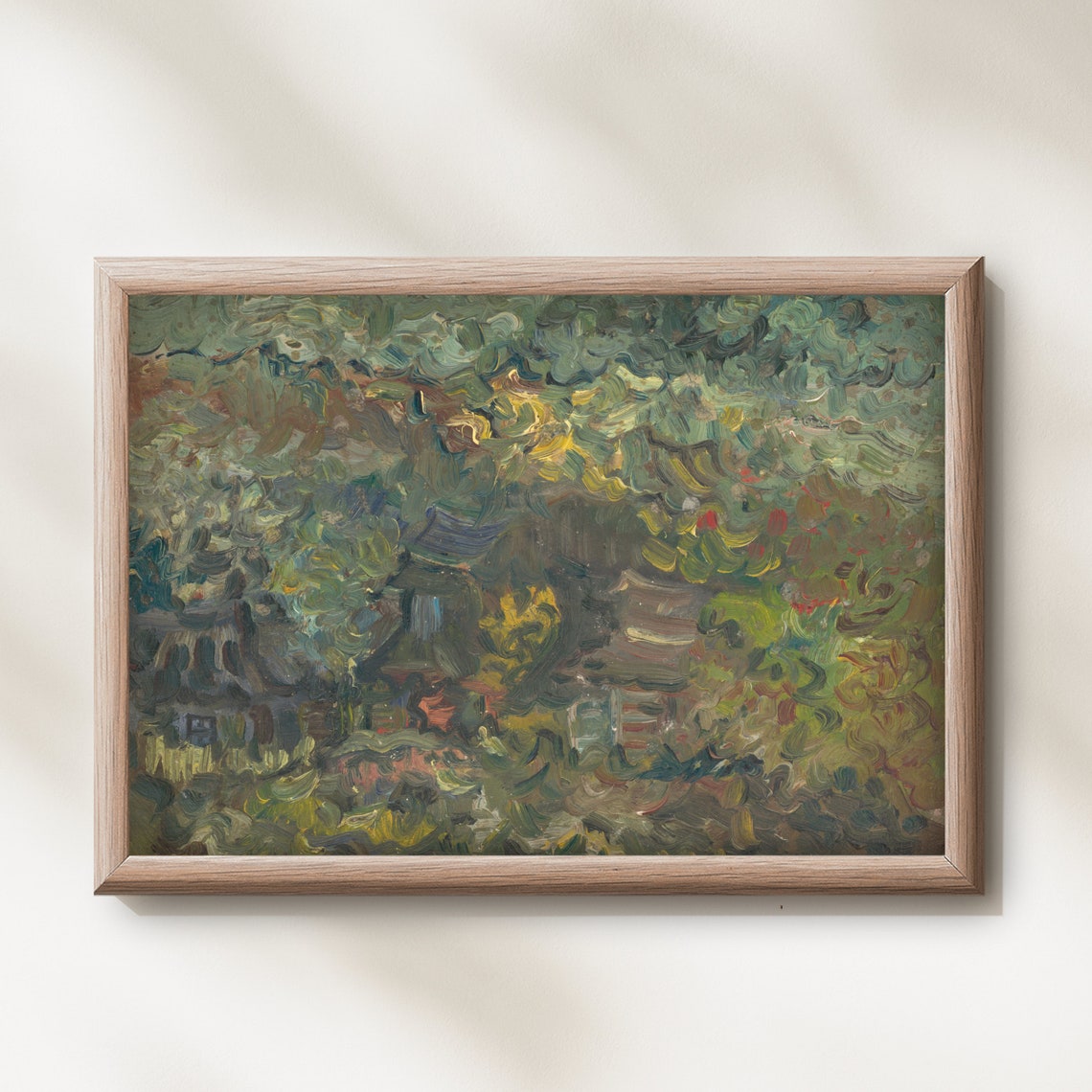 Abstract Green Garden Painted in Thick Impasto Brushwork Poster - Image 5