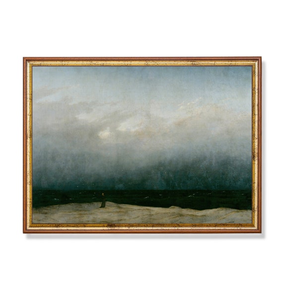 Printed And Shipped Vintage Seascape Painting Antique Coastal Decor Moody Rustic Painting Ocean Beach Fine Art Physical Prints