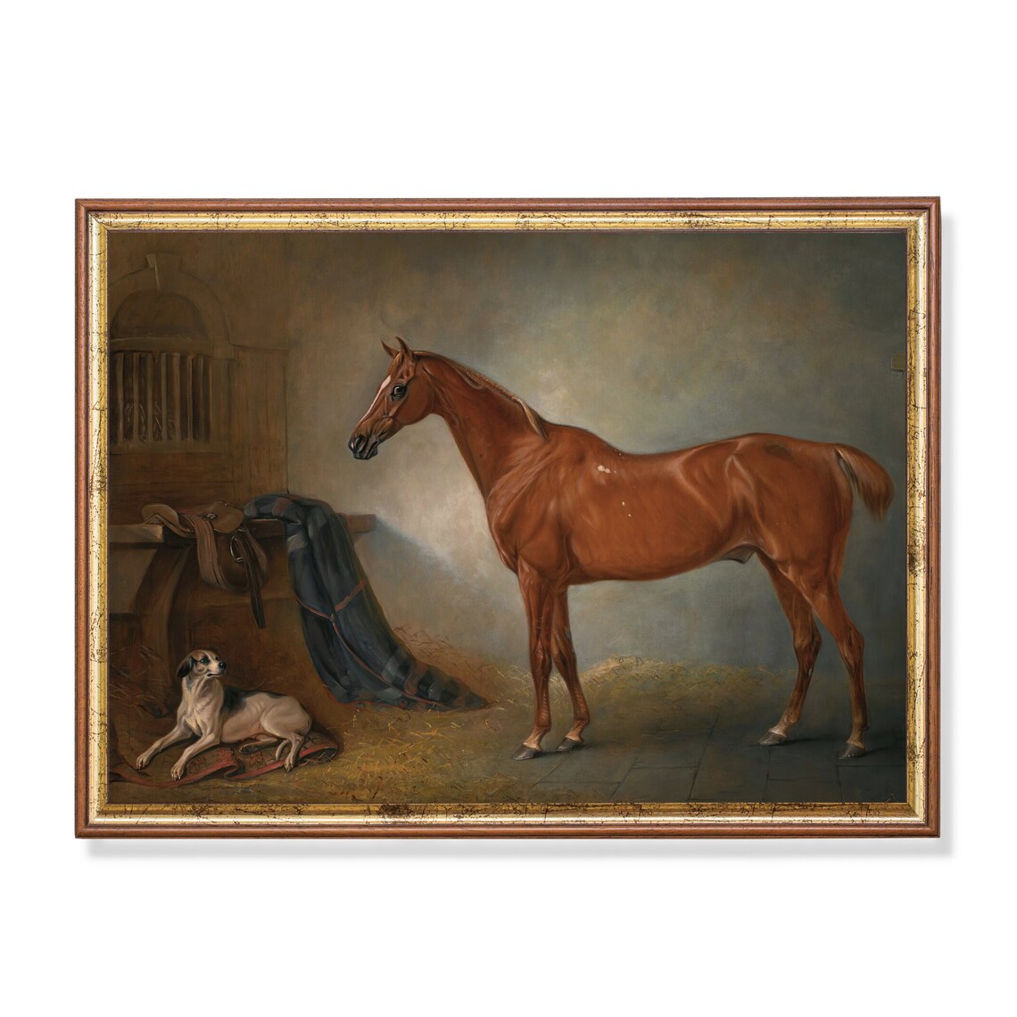 Vintage Horse and Dog Equestrian Art Print