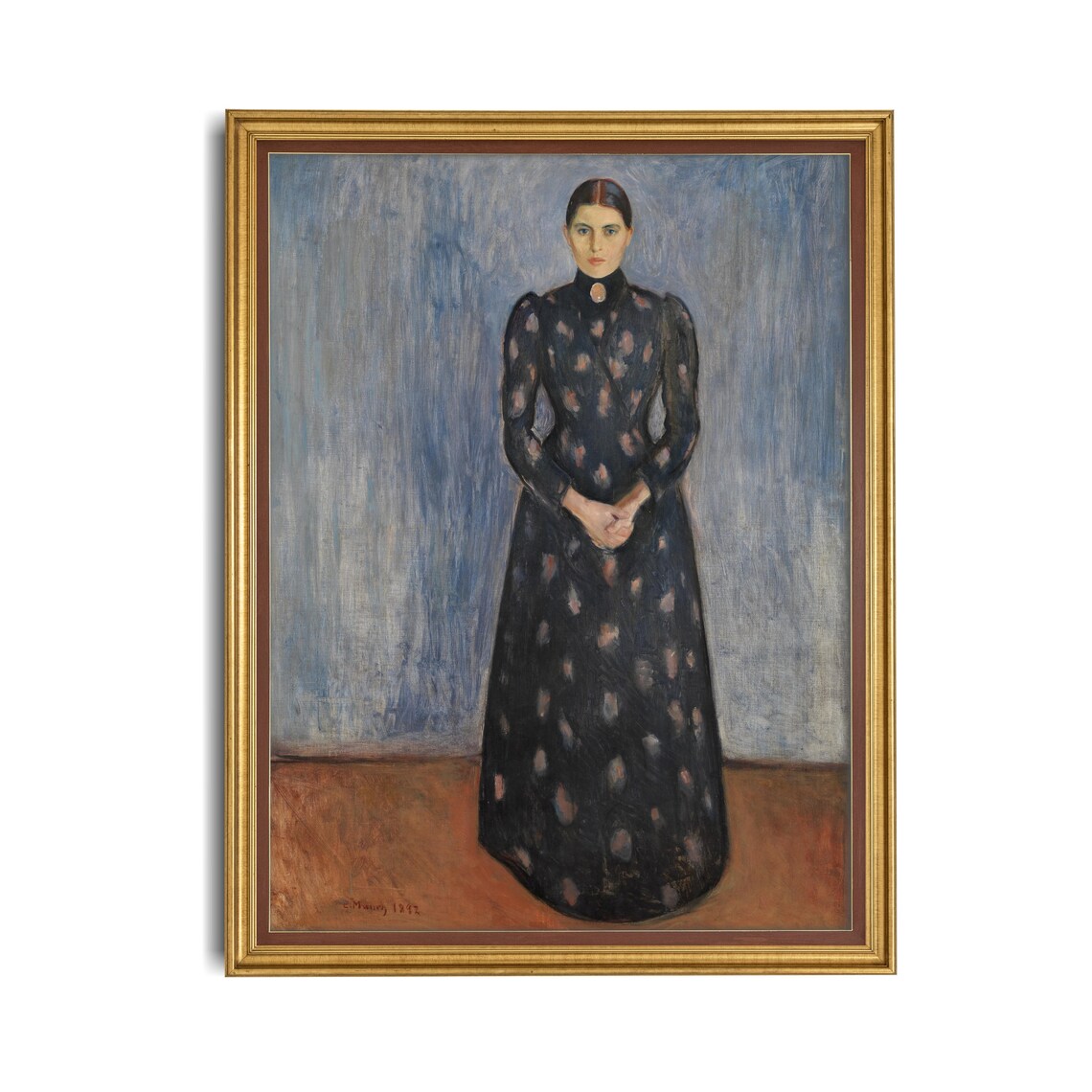 Edvard Munch 1922 Portrait of a Woman in a Floral Dress Poster - Image 4