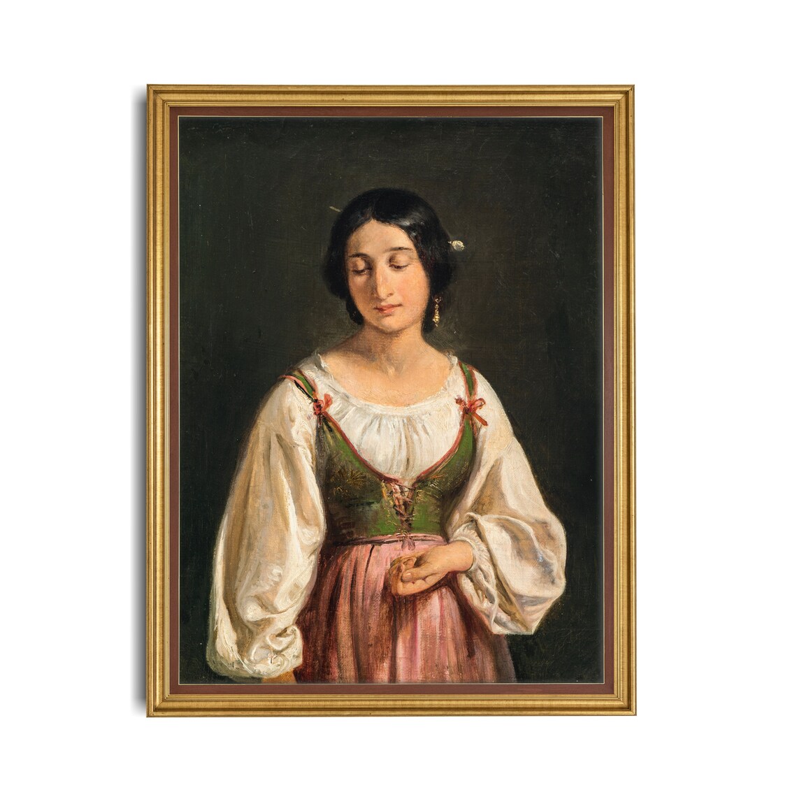 Italian Woman Vintage Portrait Art Print, Retro Style - Image 2