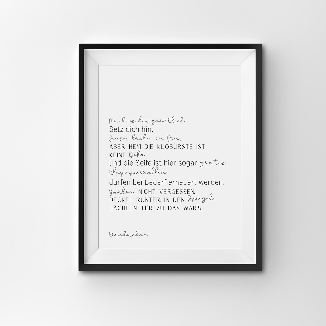 Toilet Rules Bathroom Humor Typography Poster Print - Image 3