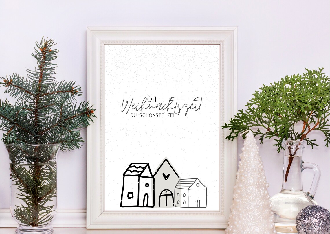 Christmas Time Poster, Holiday Wall Decoration - Image 3