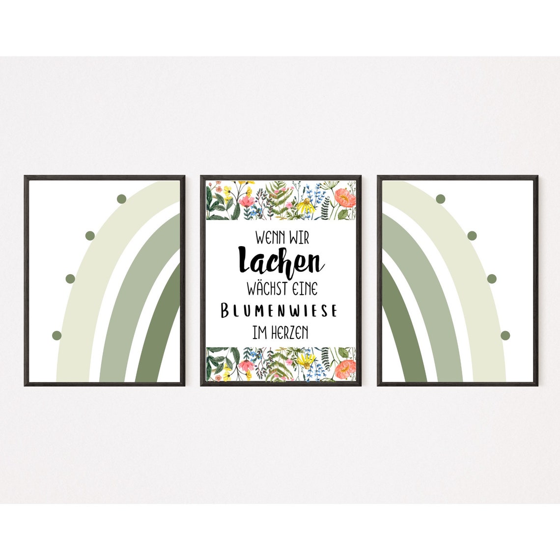 When We Laugh a Flower Meadow Grows Quote Poster Floral Design - Image 2