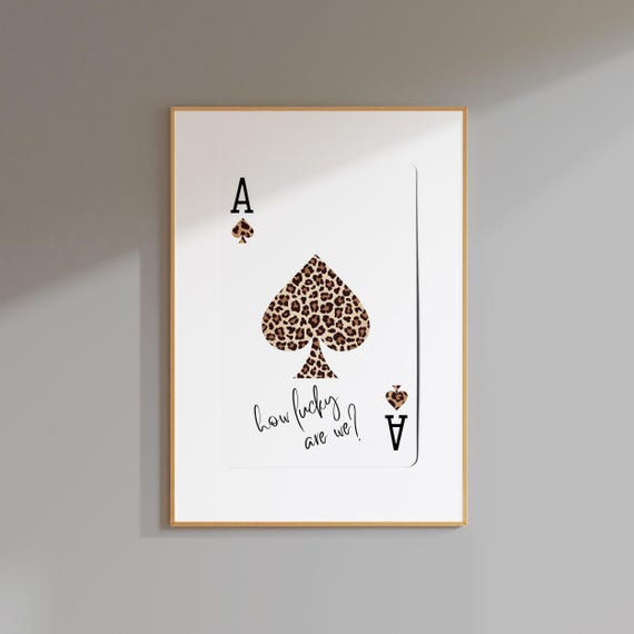 Leopard Ace of Spades Poster, Girl Decor