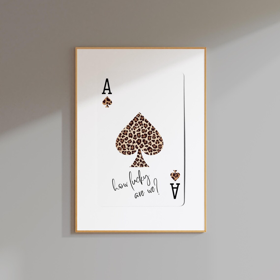 Leopard Ace of Spades Poster, Girl Decor