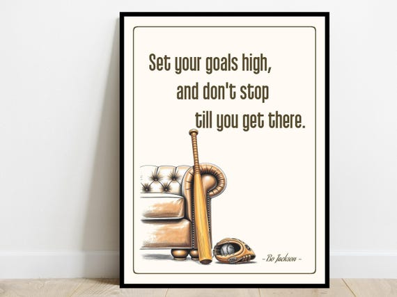 Baseball Bo Jackson Quote Art Print Motivational Sports Poster Home Office Cafe Wall Decor Gift