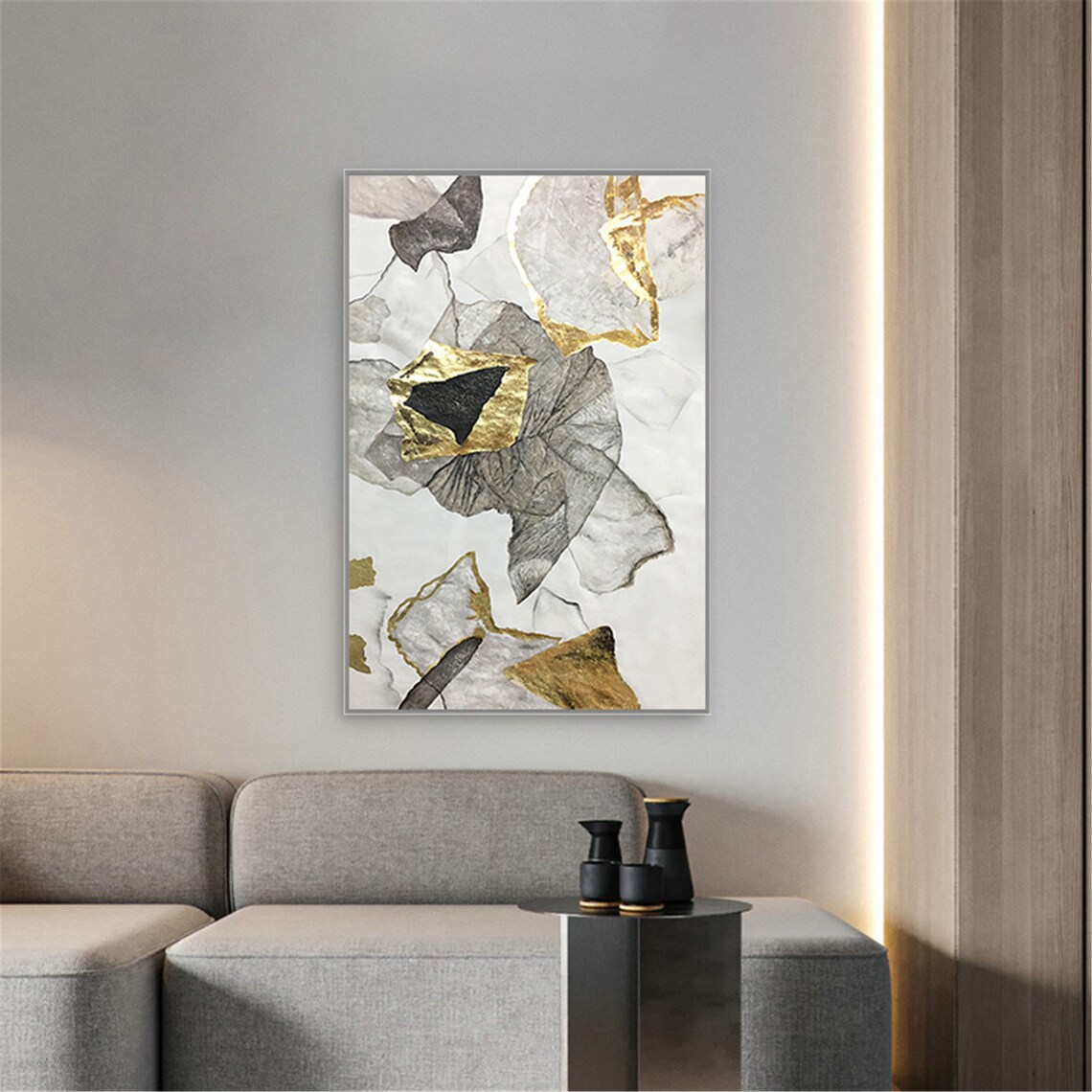 Gold Leaf Abstract Painting, Gold Foil Art Print - Image 3