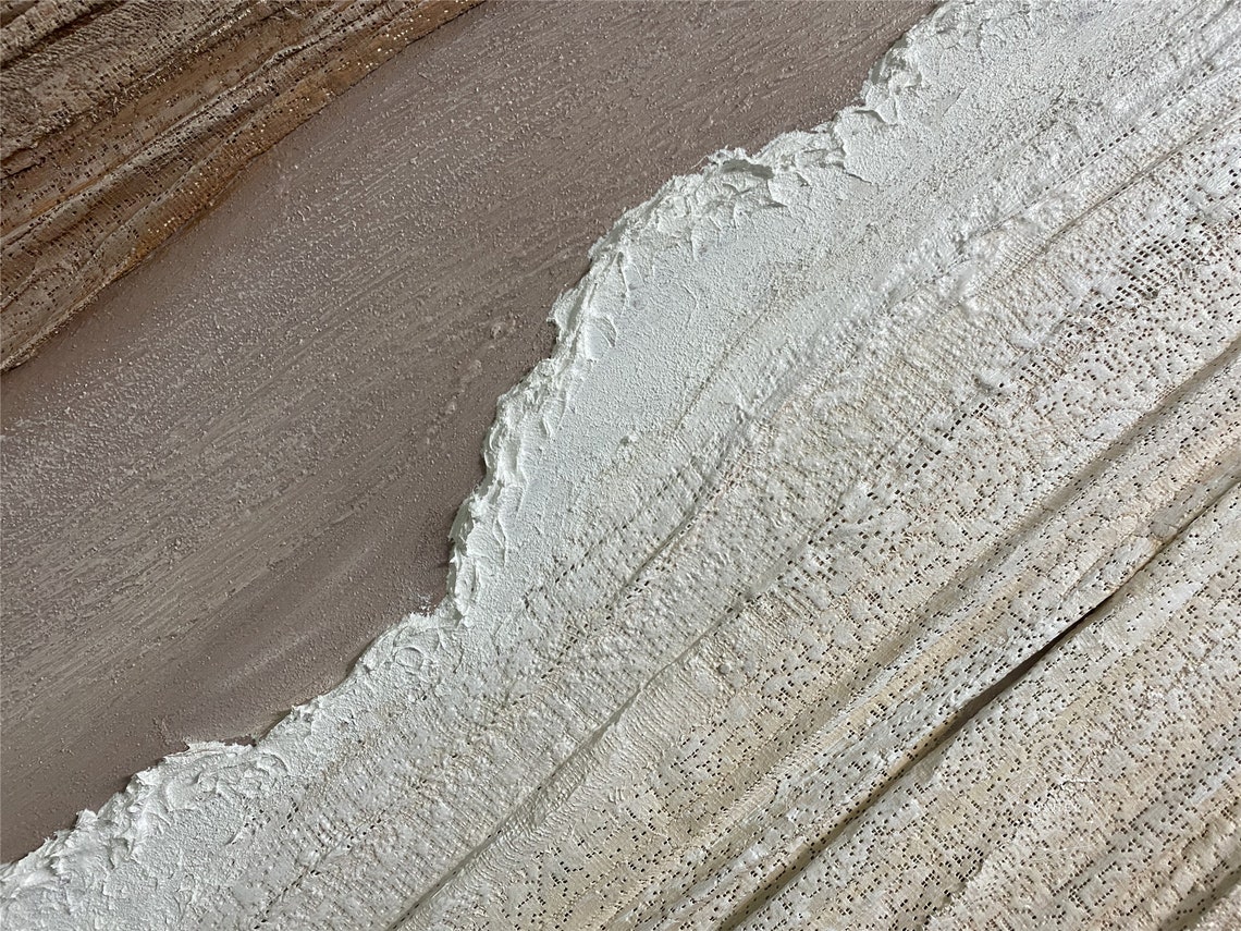 Abstract Beach Sand Waves 3D Textured Painting Brown Cream Wall Art - Image 5