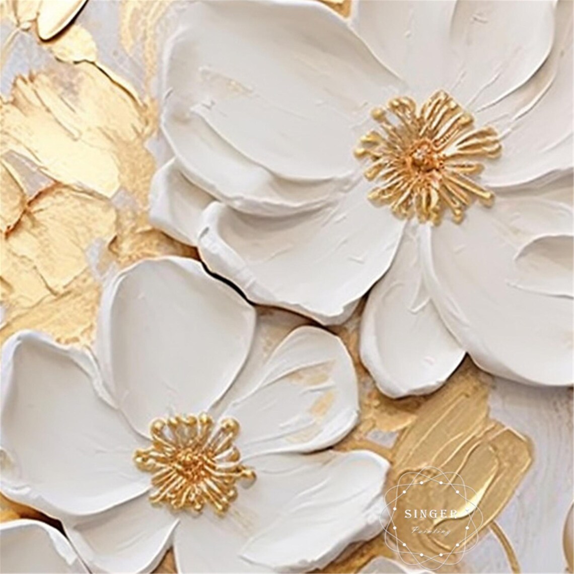Personalized Gold Flower Abstract Wall Art Print - Image 5