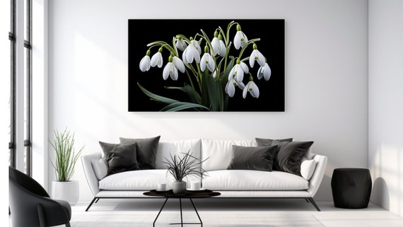 Snowdrop Flowers I Botanical Wall Art Print
