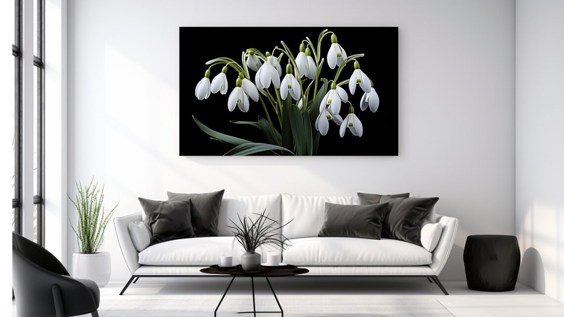 Snowdrop Flowers I Botanical Wall Art Print