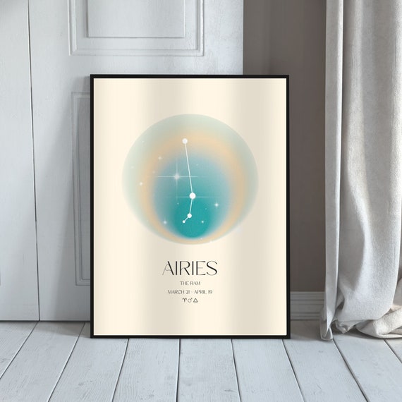 Aries Art Print Horoscope Zodiac Art Astrology Art Star Sign Horoscope Art Aries Poster Aries Gift