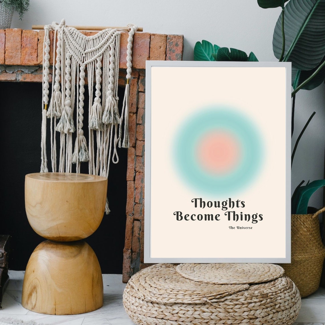 Thoughts Become Things Universe Aura Manifestation Quote Poster - Image 2