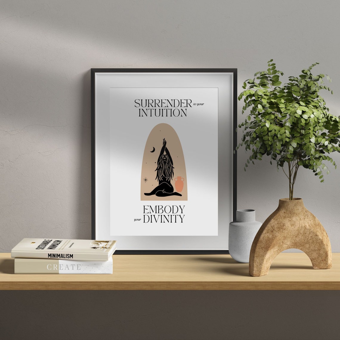 Surrender Intuition Divine Feminine Goddess Spiritual Quote Poster - Image 2