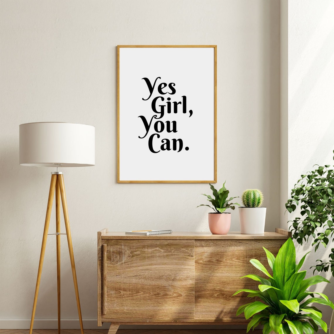Yes Girl You Can Typography Wall Art Print Positive Quote Print Girl Power Female Empowerment Poster Self Love Print - Image 4