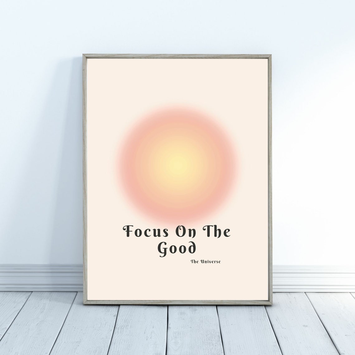 Focus On The Good Universe Aura Manifestation Quote Art Poster - Image 4