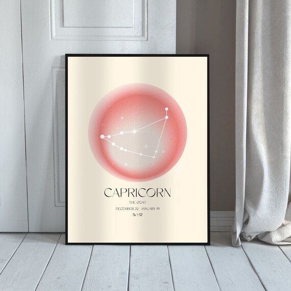 Capricorn The Goat Zodiac Constellation Aura Gradient Poster
