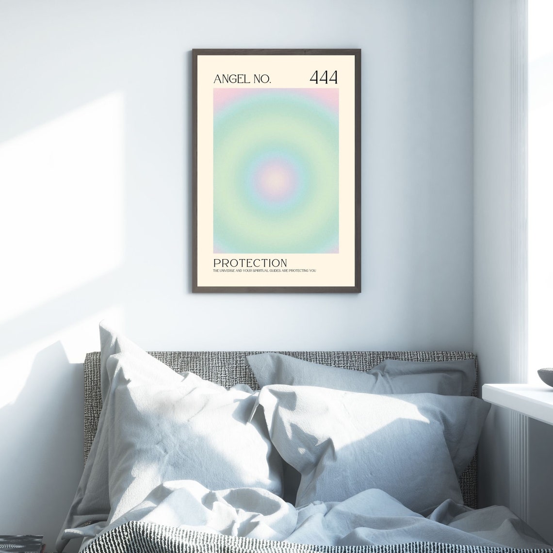 Angel Number 444 Spiritual Aura Poster Colourful Art Print Angel Number Wall Art Energy Wall Art Spiritual Poster - Image 3