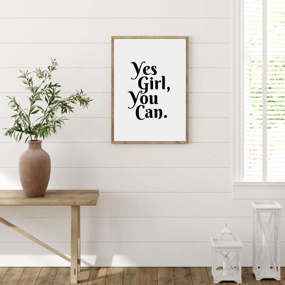 Yes Girl You Can Typography Wall Art Print Positive Quote Print Girl Power Female Empowerment Poster Self Love Print - Image 3