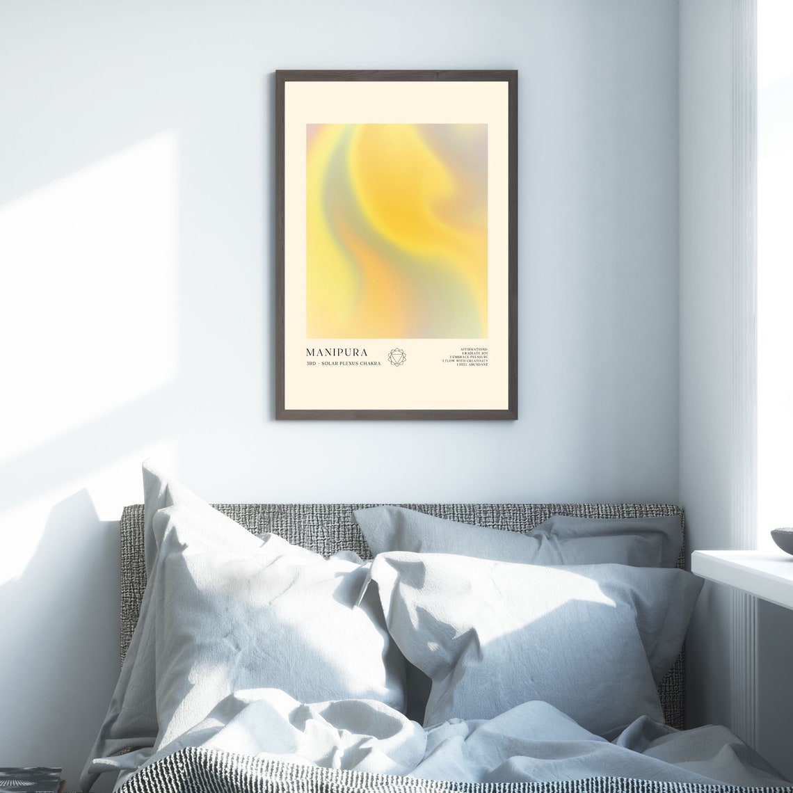 Manipura Solar Plexus Chakra Yellow Aura Spiritual Yoga Poster - Image 4