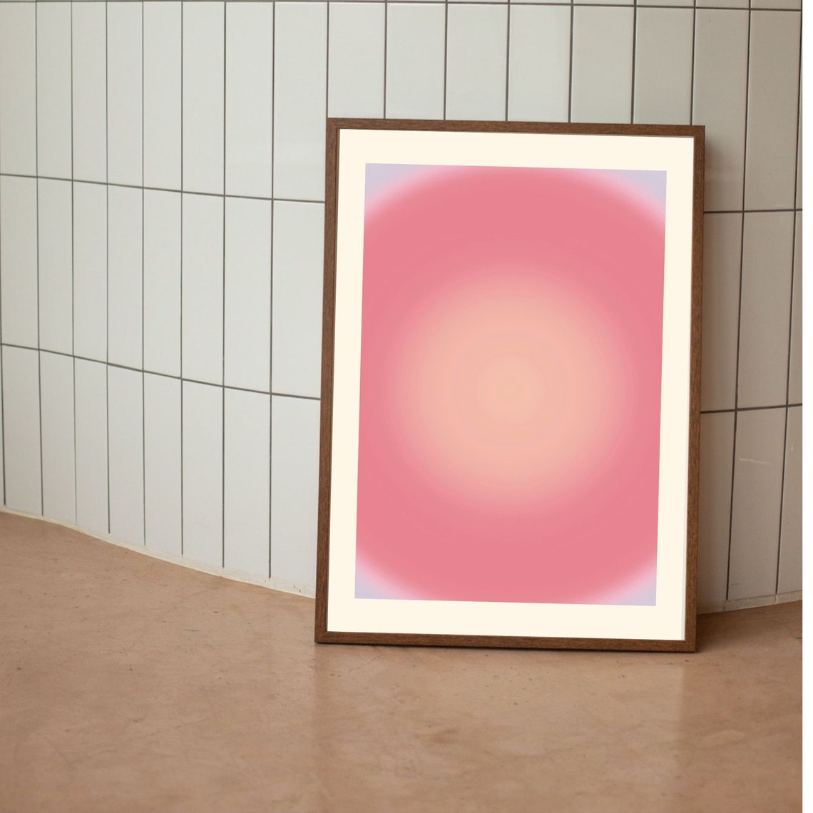 Magenta Pink Aura Orb Retro Gradient Spiritual Decor Art Poster
