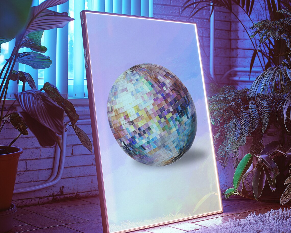 Disco Ball Maximalist Watercolor Art Print - Image 3