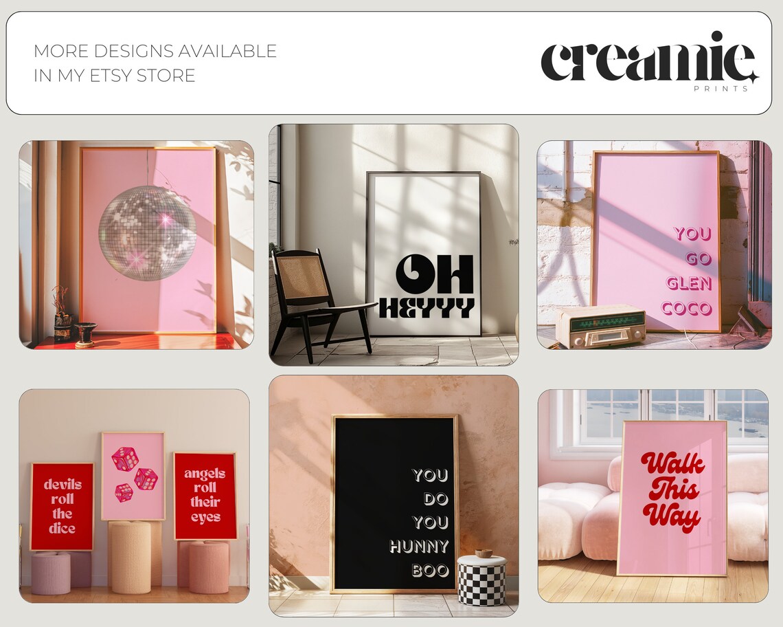 Looking Fabulous Retro Print, Maximalist Girls Room - Image 3