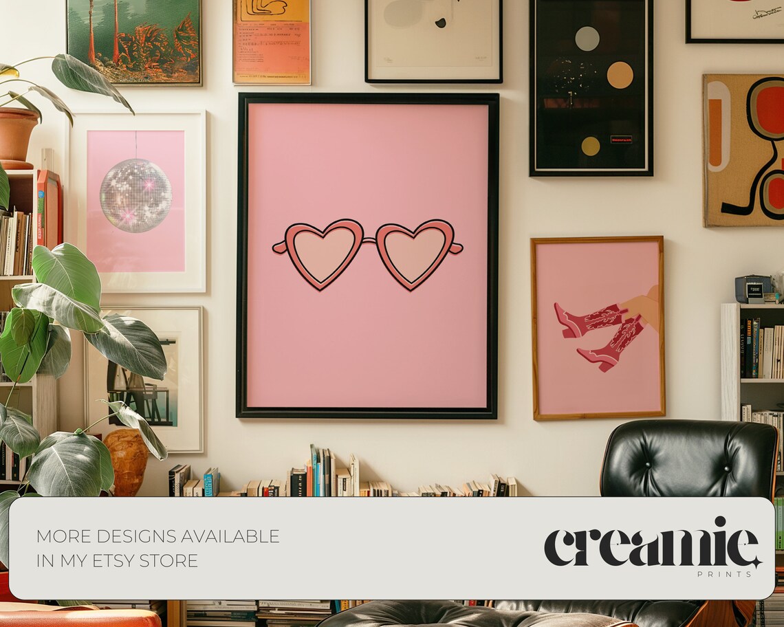 Heart Sunglasses - Contemporary Travel Poster - Image 2