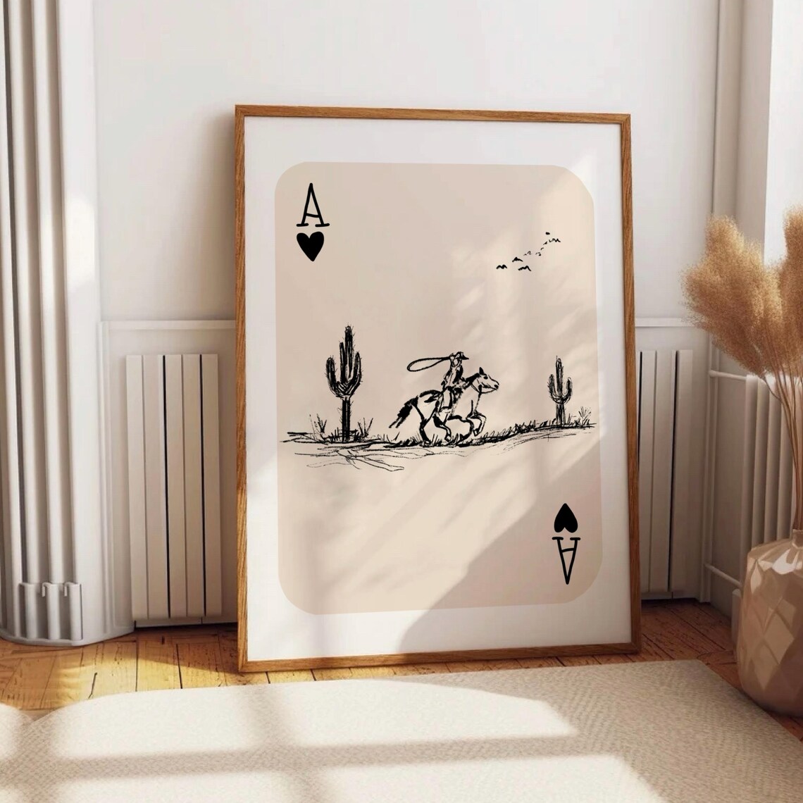 Cowboy Western Print, Retro Rodeo Sketch Poster