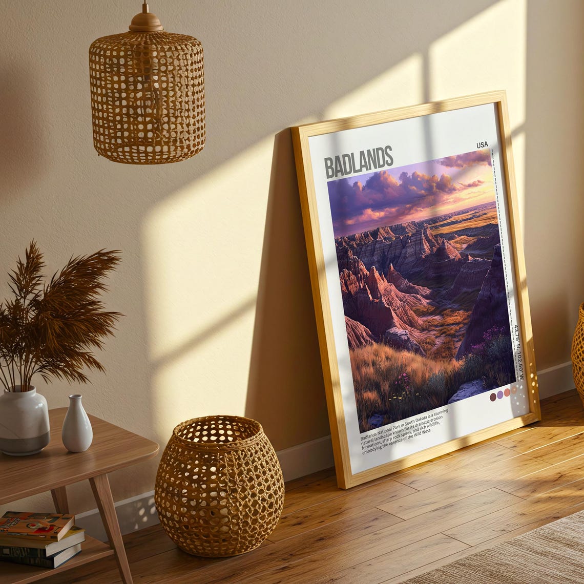 Badlands Travel Poster South Dakota Art South Dakota Print Badlands Poster National Park Poster Nature Poster Badlands Art