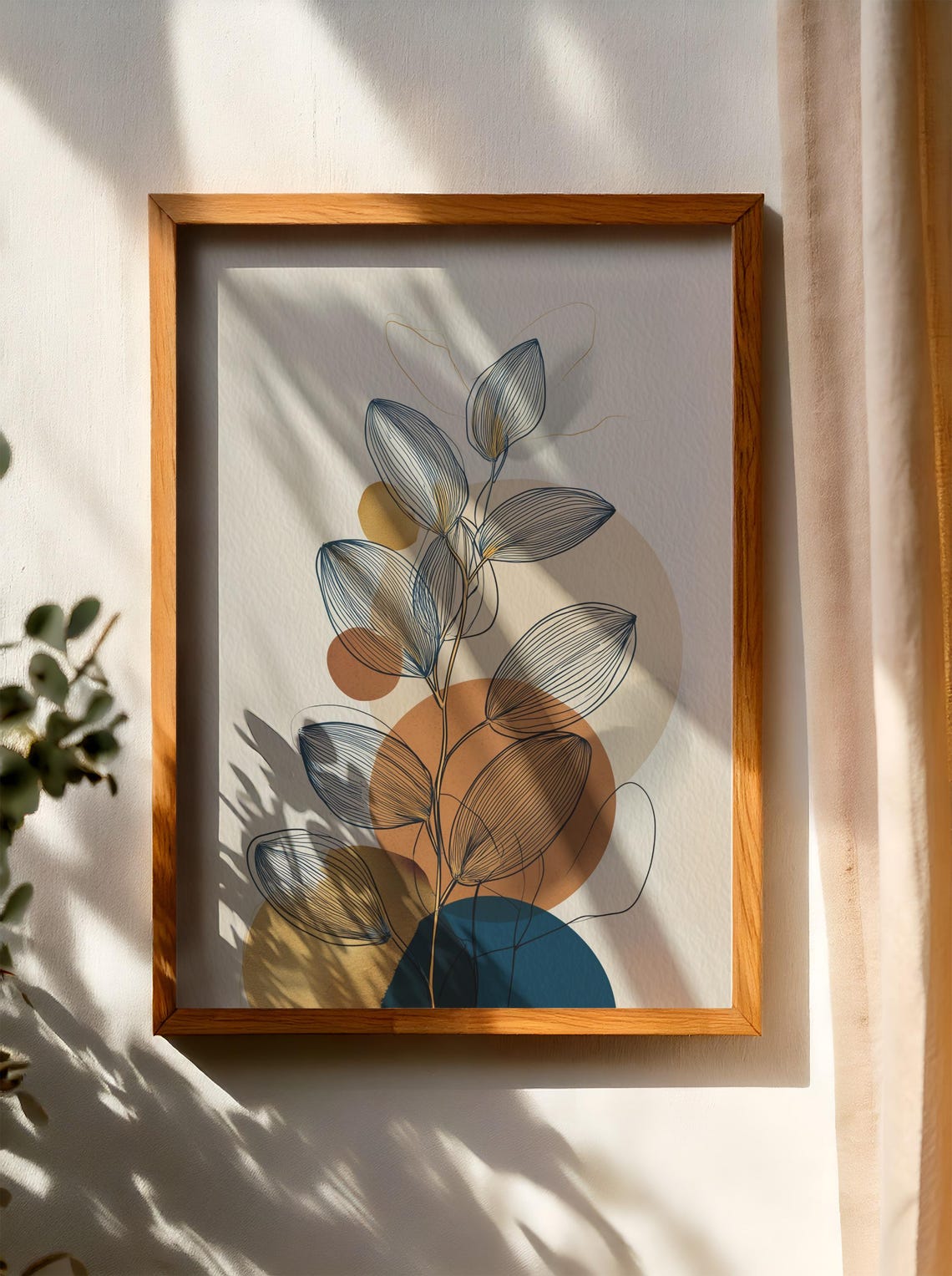 Minimalist Wall Art Botanical Print Line Leaf Modern Home Decor