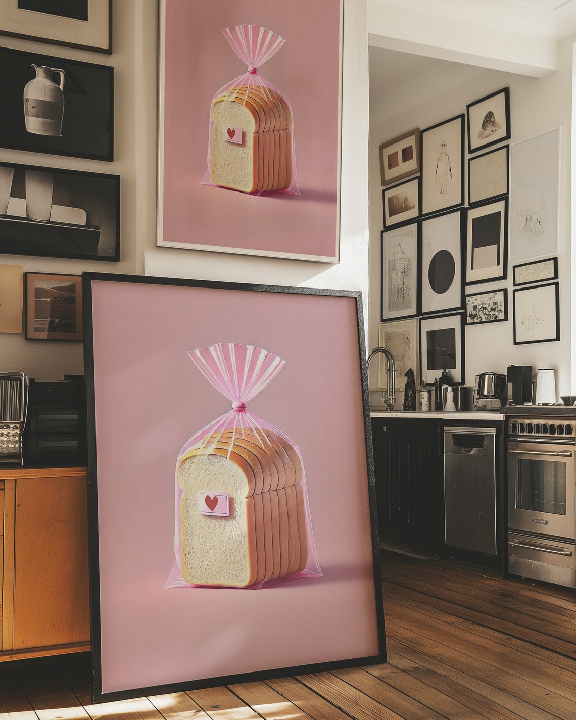 Pink Toast Wall Art Vintage Coquette Aesthetic Poster Retro Food Art Poster Kitchen Art Foodie Art Girl Dinner Wall Art Printable - Image 3