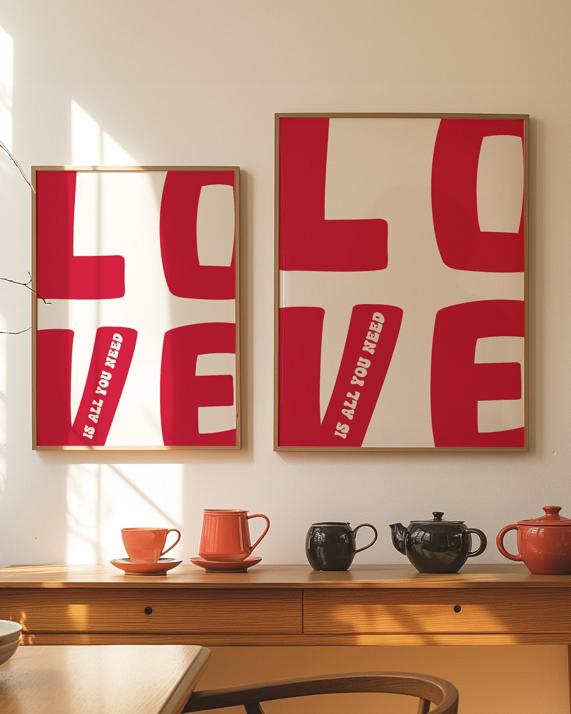 Love Is All You Need Bold Red Retro Typography Statement Poster - Image 3