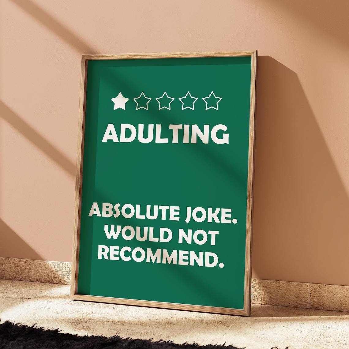 Adulting One Star Review Bedroom Humor Poster Print - Image 4