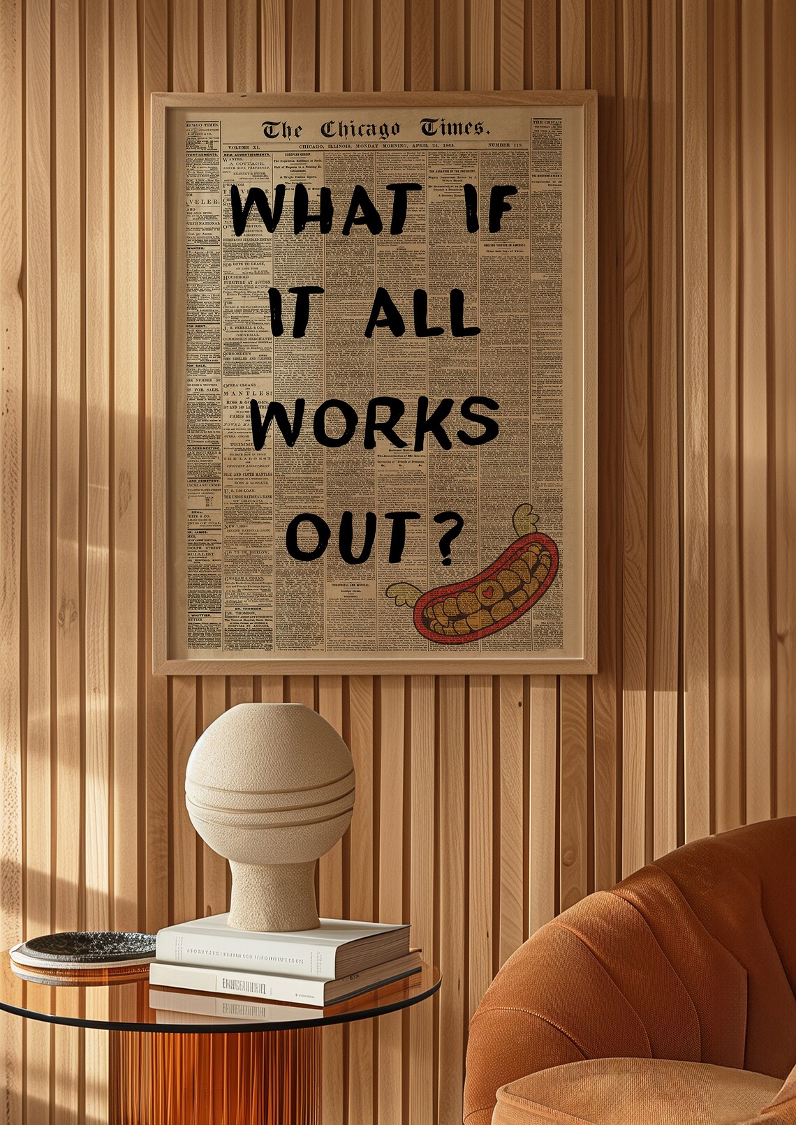 What If It All Works Out Vintage Newspaper Retro Quote Poster - Image 3