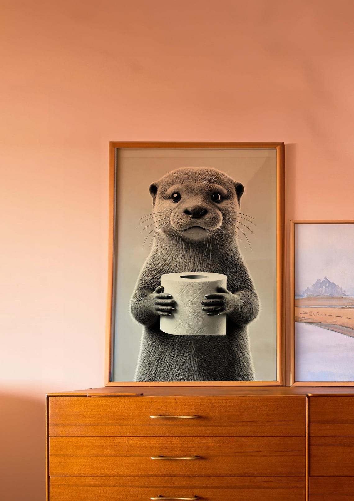 Otter Print, Maximalist Bathroom Wall Art - Image 2