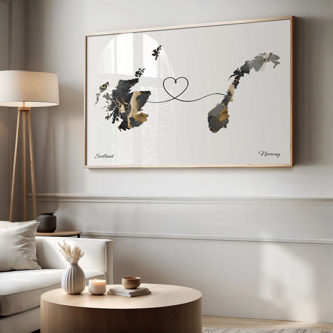 Scotland To Norway Travel Map Poster, Two Countries - Image 2