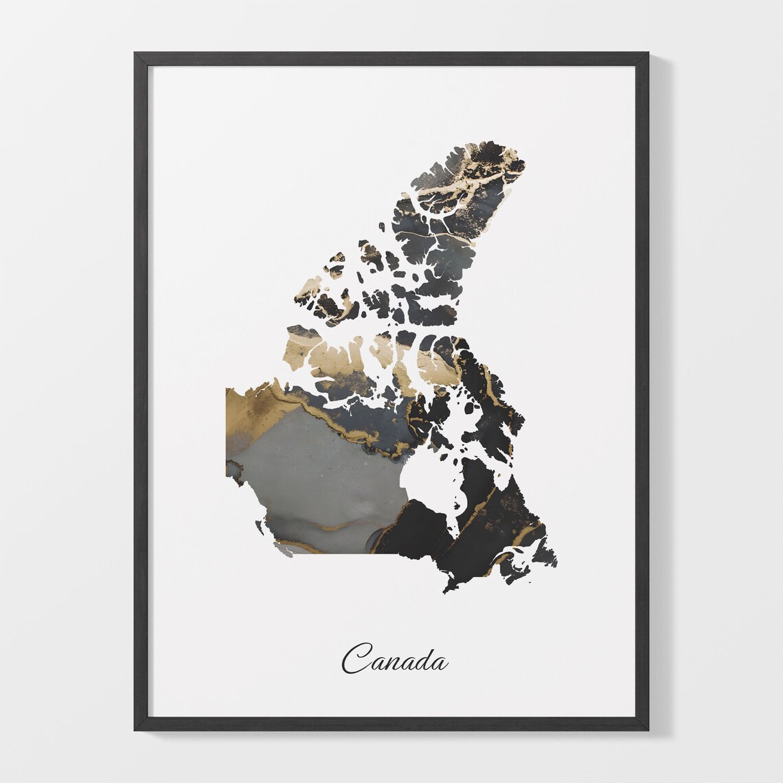 Canada Map Poster, Elegant Country Wall Art