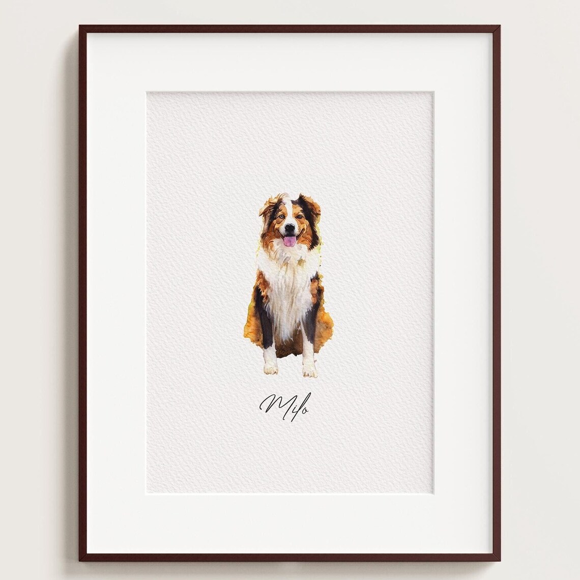 Mini White Dog Watercolor Portrait Finn Personalized Pet Art Print - Image 4