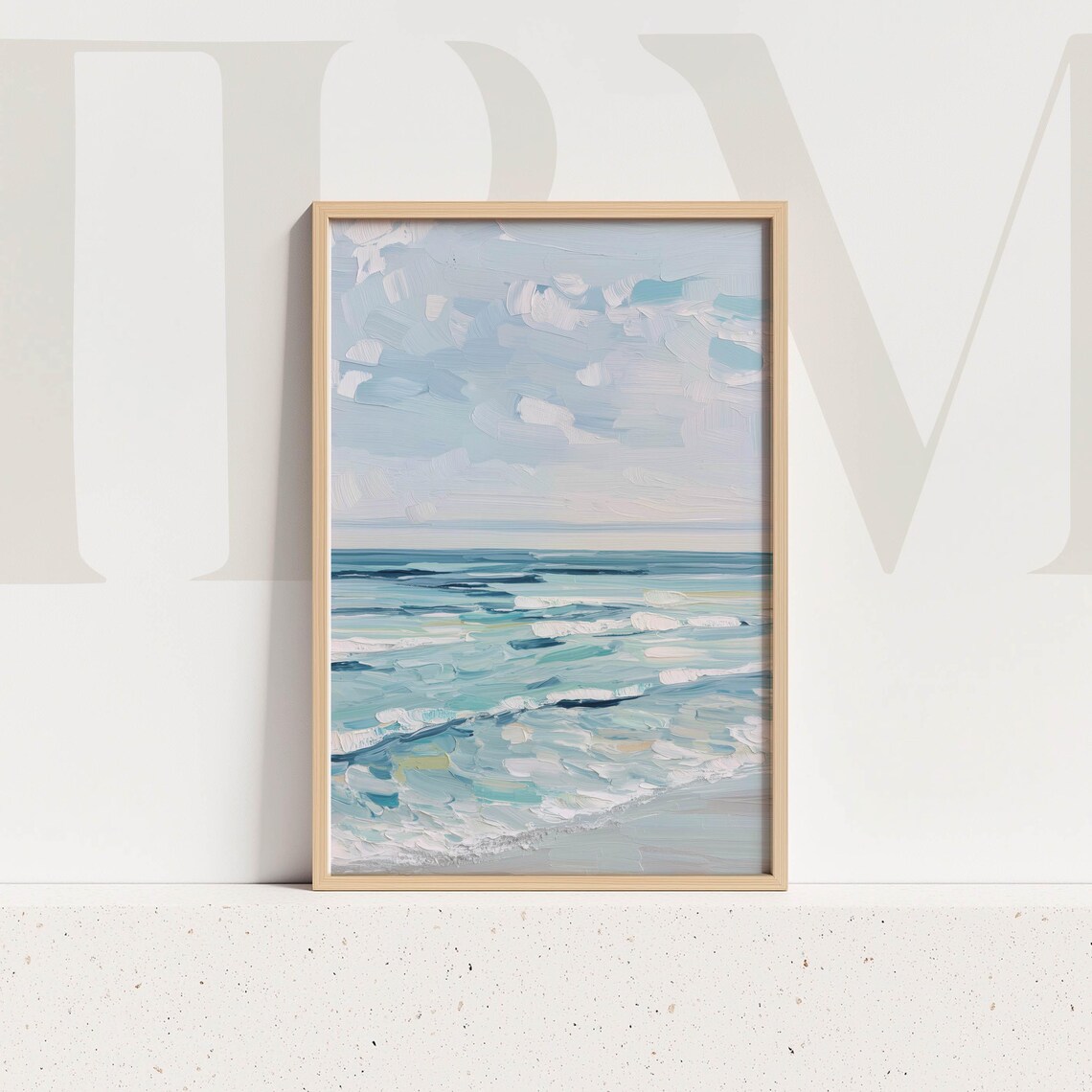 Ocean Waves Art Print, Coastal Seascape Painting